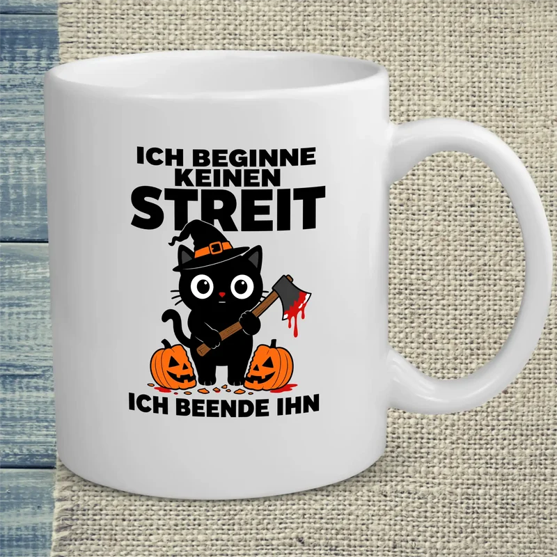 Ich beginne keinen Streit - Halloween - Tasse