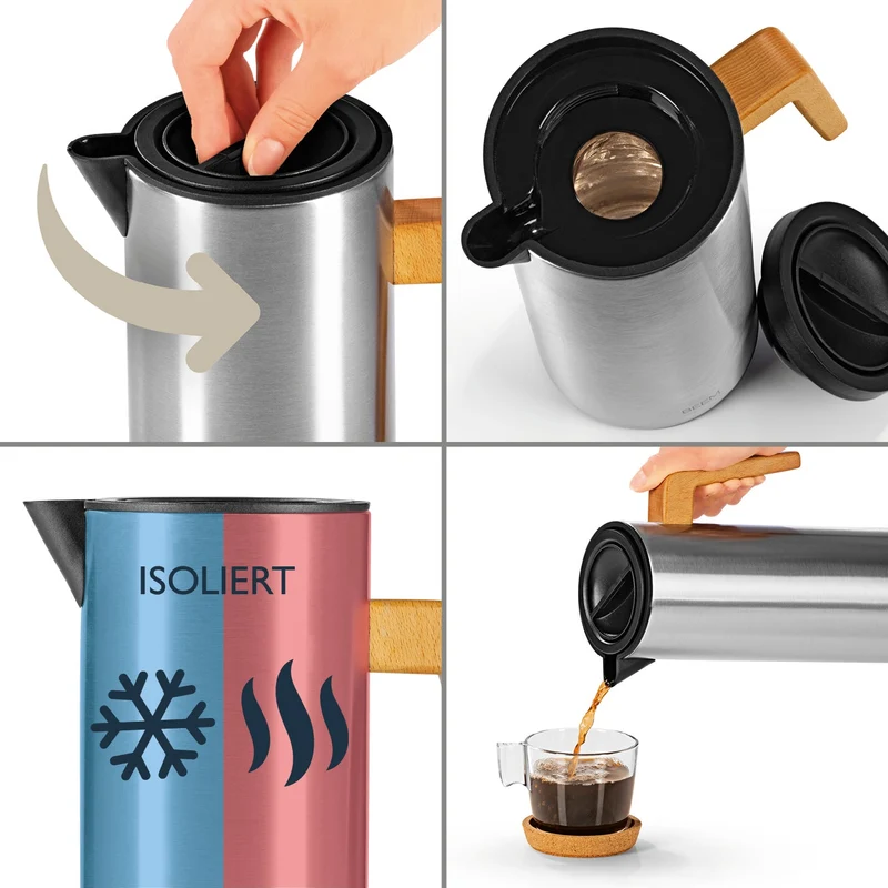 Isolierkanne 1L, Edelstahl