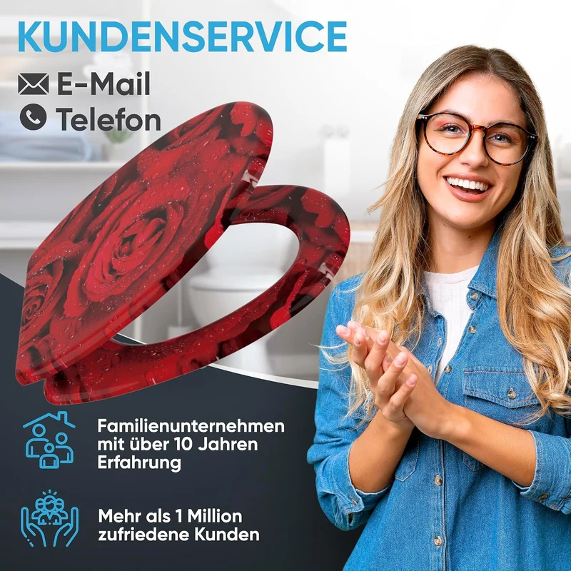 Sanilo WC Sitz mit Absenkautomatik & Schnellverschluss, Toilettendeckel per Knopfdruck abnehmbar, ei