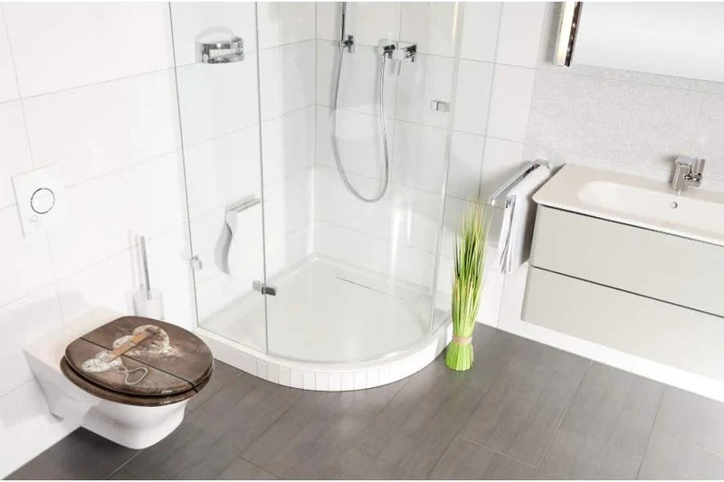 Sanilo WC Sitz mit Absenkautomatik & Quick-Release aus Holz, Türschloss