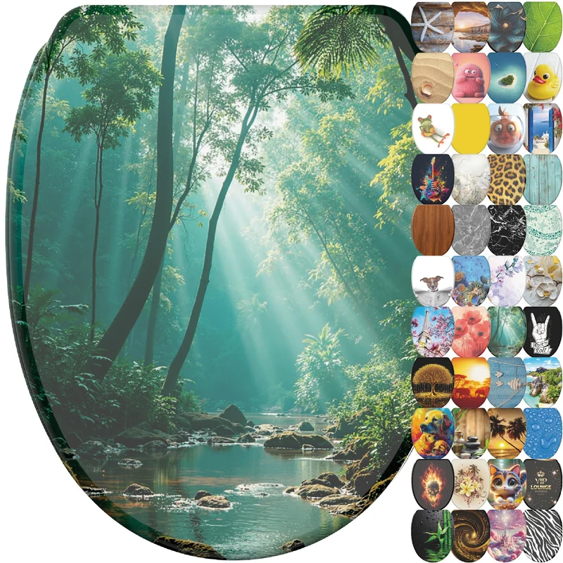 Sanilo WC Sitz mit Absenkautomatik & Quick-Release aus Holz (Rainforest), Rainforest