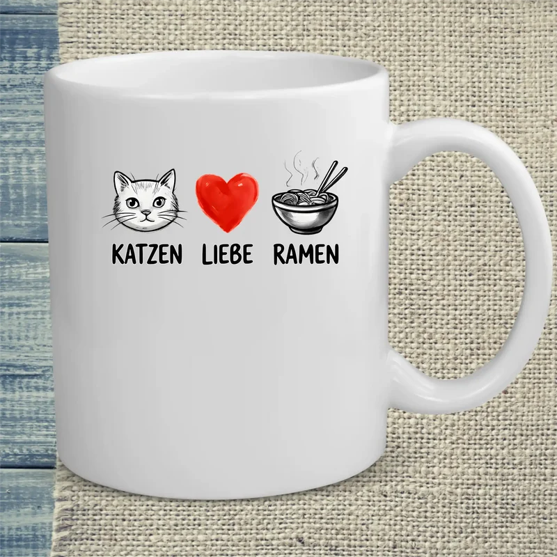 Katzen - Liebe - Ramen - Tasse