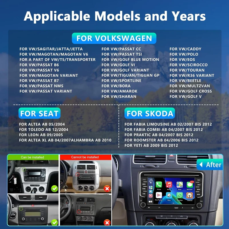6GB+128GB Autoradio für VW Passat B6 T5 Golf 5 6 Polo 6R Tiguan