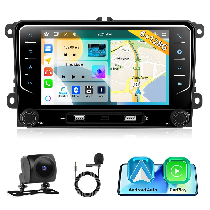 6G+128G Motorsi CarPlay Autoradio für VW Passat B6 T5 Golf 5 6 Polo 6R Tiguan T5 Jetta Seat Skoda, R