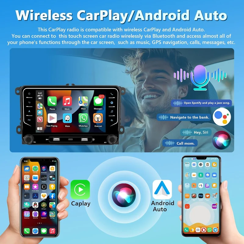 6G+128G Motorsi CarPlay Autoradio für VW Passat B6 T5 Golf 5 6 Polo 6R Tiguan T5 Jetta Seat Skoda, R