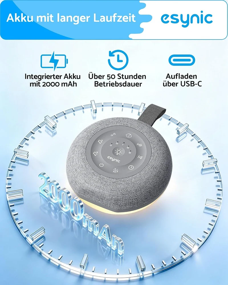 eSynic Portable White Noise Machine Baby für Zuhause & Unterwegs