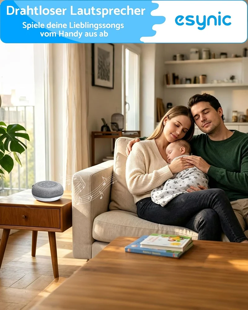 eSynic Portable White Noise Machine Baby für Zuhause & Unterwegs
