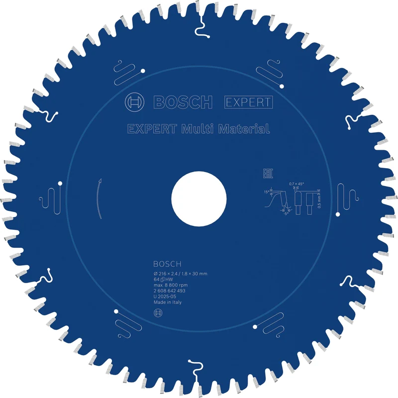 Bosch Professional 1x Kreissägeblatt Expert for Multi Material (für Multimaterial, Sägeblatt Ø 216 x