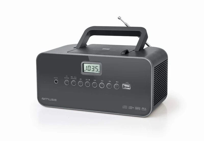 Muse M-28 DG CD-Radio tragbar, PLL UKW-Radio, MW-Tuner, Senderspeicher, USB, MP3-Wiedergabe, Netz- o