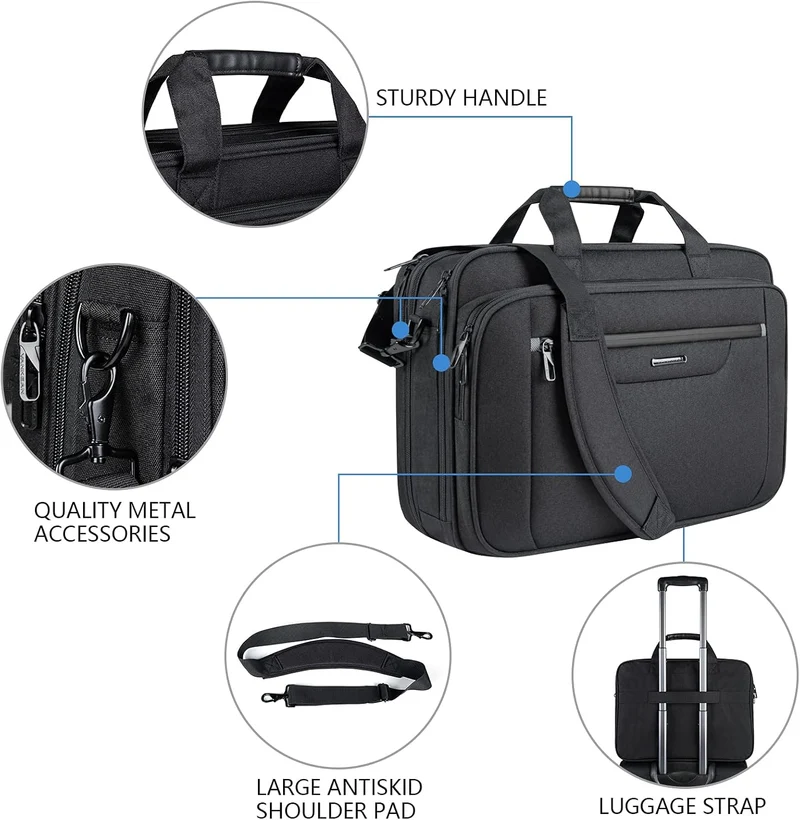 VANKEAN Laptop-Tasche Laptop-Aktentasche für bis zu 18-Zoll-Laptops XXL Wasserabweisende Gaming-Comp