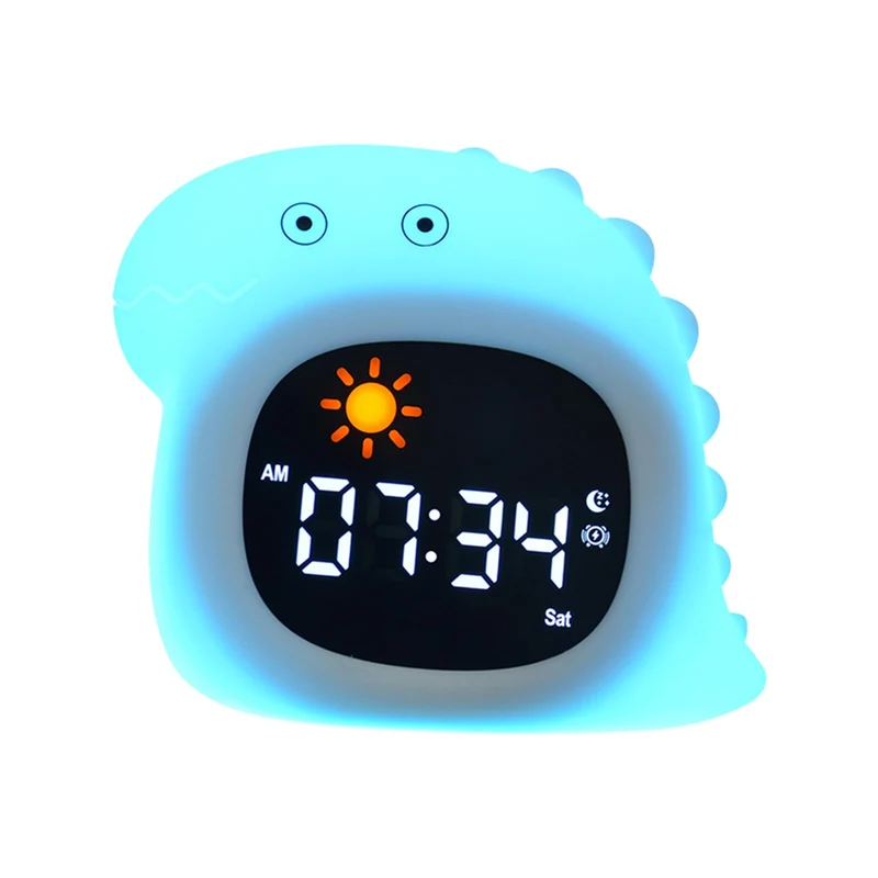 Longben Niedlicher Tierwecker mit Nachtlicht, Katze/Hund/Eule/Wolke/Dinosaurier Digitaluhr, SleepTra