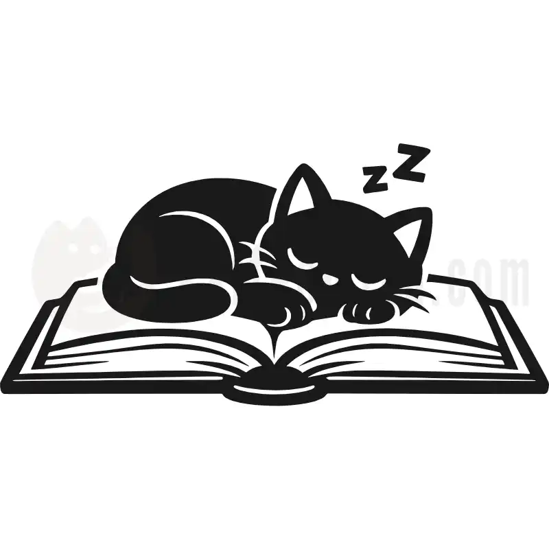 Katze auf Buch - Tasse