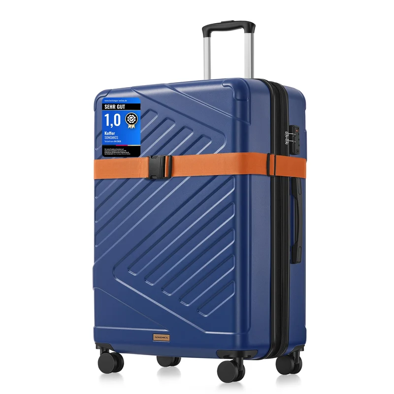 SONGMICS Koffer, Reisekoffer, Hartschalenkoffer mit TSA-Schloss, Koffergurt, ABS-Trolley, 4 Zwilling