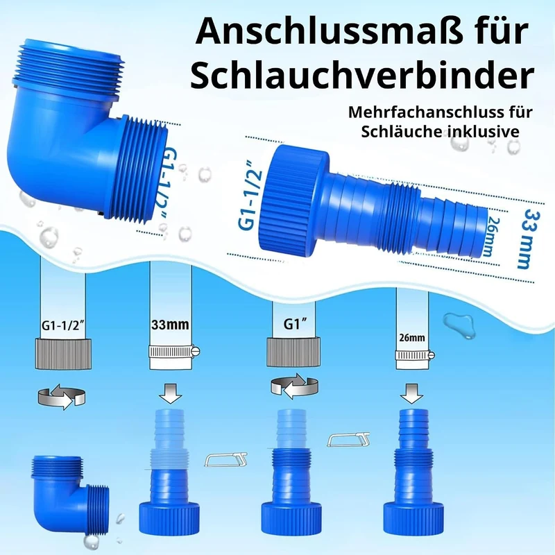 FOTING Schmutzwassertauchpumpe 900 W, 28.000 l/h, Förderhöhe bis 11 m, Eintauchtiefe bis 7 m, mit Sc