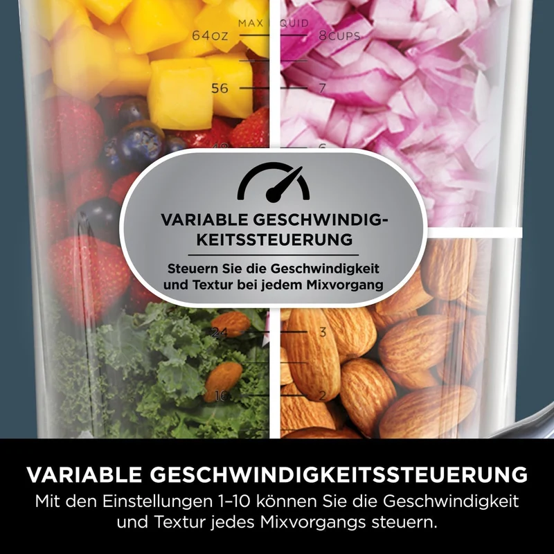 Ninja 2-in-1 Detect Power Mixer Pro & Single Serve | 1200W Mixer mit Krug, & Single Serve, Smoothies