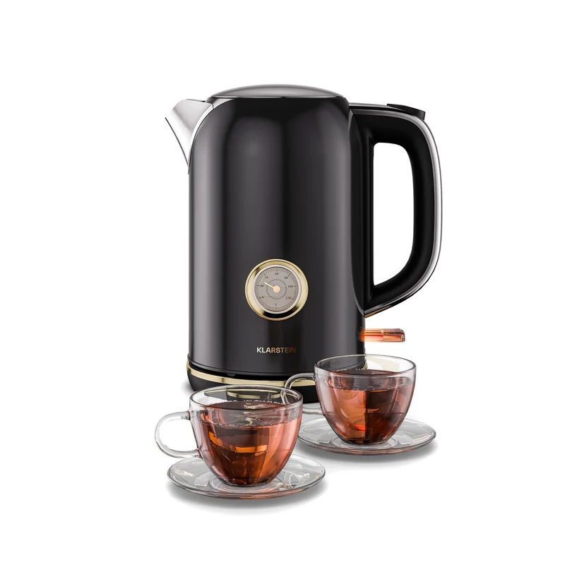 Klarstein Victoria Wasserkocher 1,7 L – Retro-Wasserkocher 2200 W, Vintage-Design, herausnehmbarer K