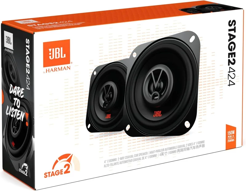 JBL Stage2 424 2-Wege Auto Lautsprecher Set von Harman Kardon - 150 Watt KFZ Autolautsprecher Boxen