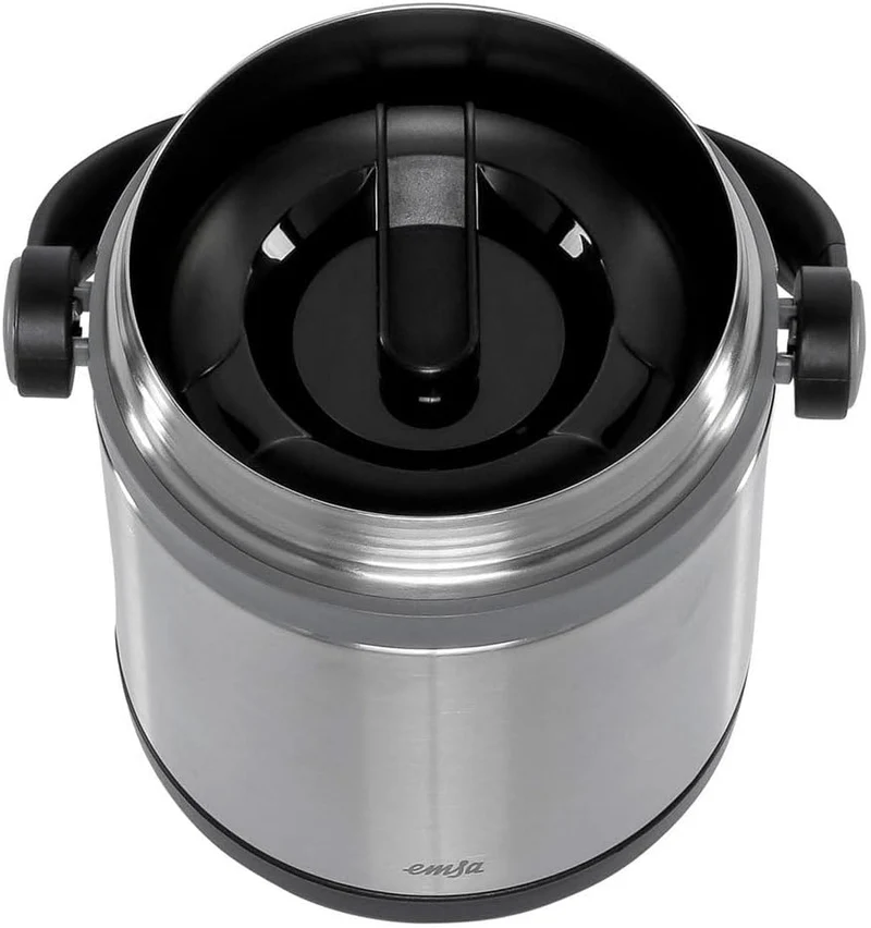 EMSA 509244 MOBILITY Isolier-Speisegefäss 1,2 L Edelstahl Schwarz - 100 % dicht - warme Mahlzeit - h