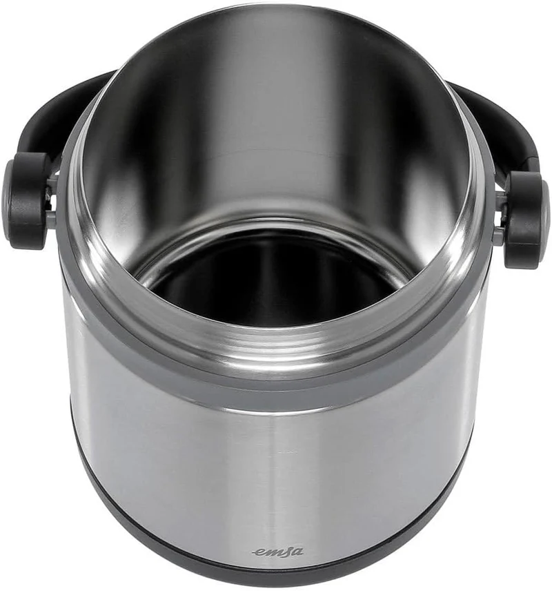 EMSA 509244 MOBILITY Isolier-Speisegefäss 1,2 L Edelstahl Schwarz - 100 % dicht - warme Mahlzeit - h
