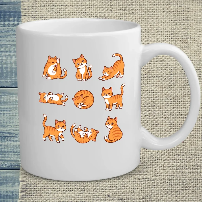 9 orange Katzen - Tasse