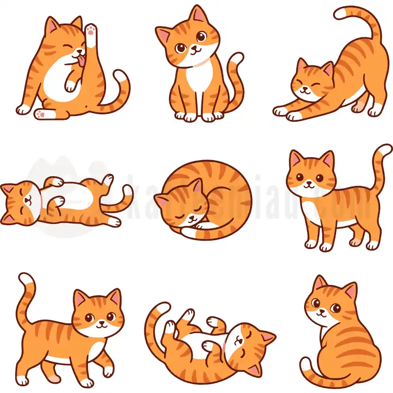 9 orange Katzen - Tasse