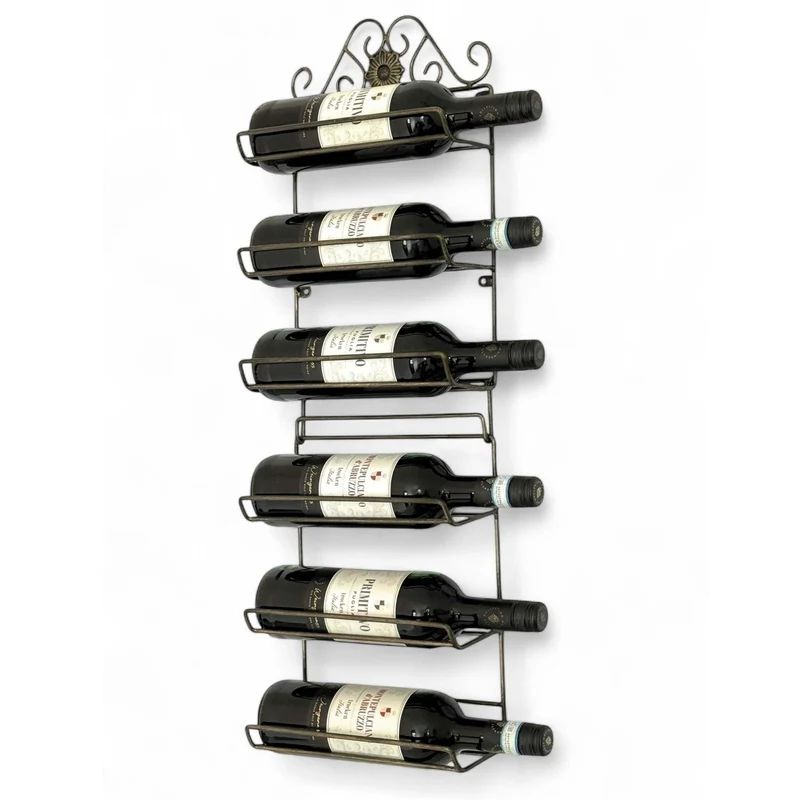 DanDiBo Weinregal Wand Metall Schwarz 240404 Flaschenregal Schmal Wandmontage Wine Rack Weinflaschen