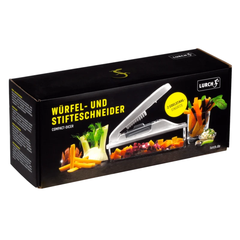 Würfel- und Stifteschneider für Obst- und Gemüse mit 2 scharfen Messereinsätzen