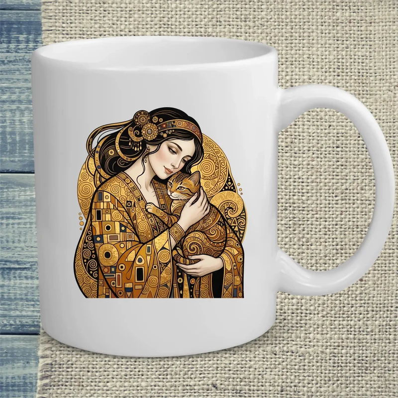 Klimt Cat Lady - Tasse