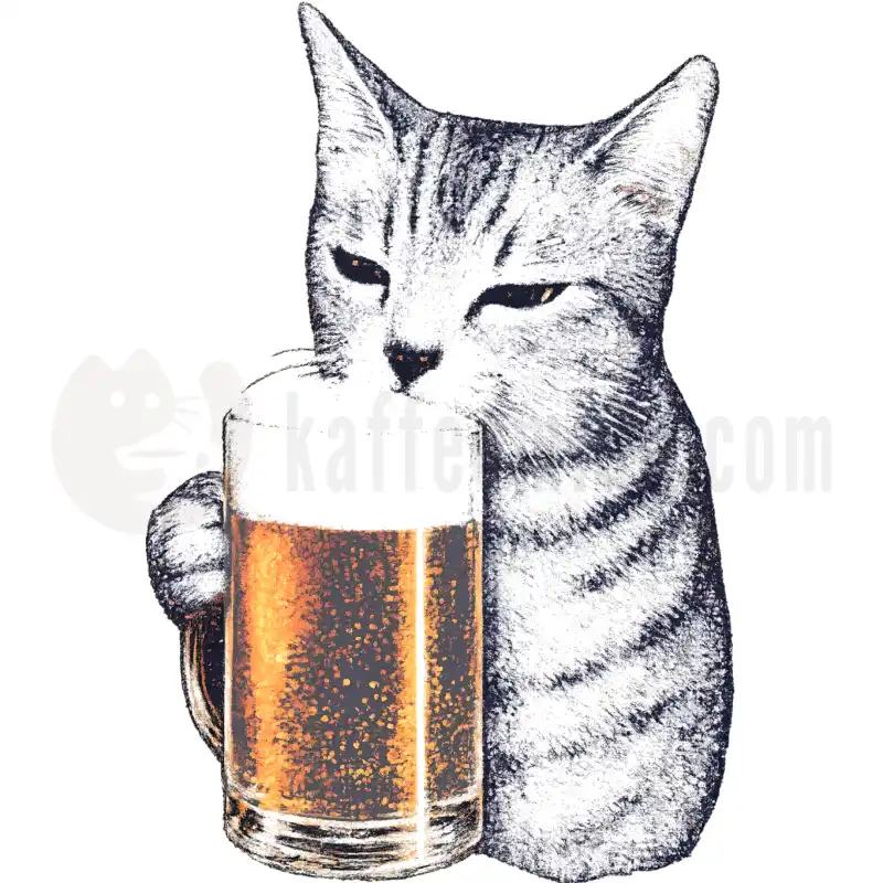 Katze trinkt Bier - Tasse