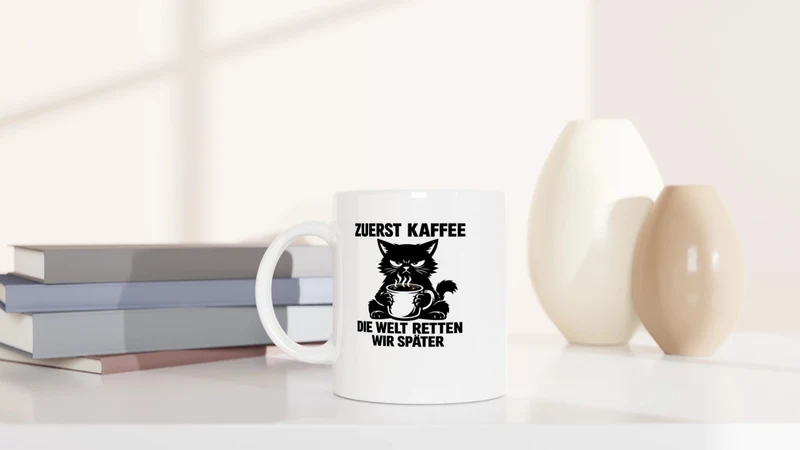 Zuerst Kaffee. Die Welt retten wir später. - Tasse