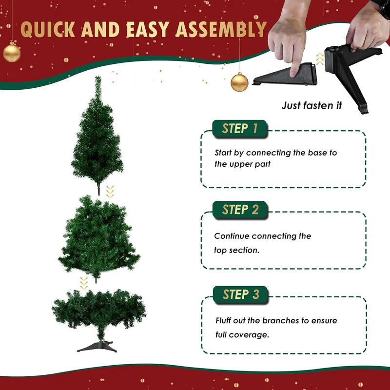 CCLIFE Künstlicher Weihnachtsbaum Nordmanntanne, 150cm, 380 Astspitzen, Tannenbaum Klein, Spritzguss