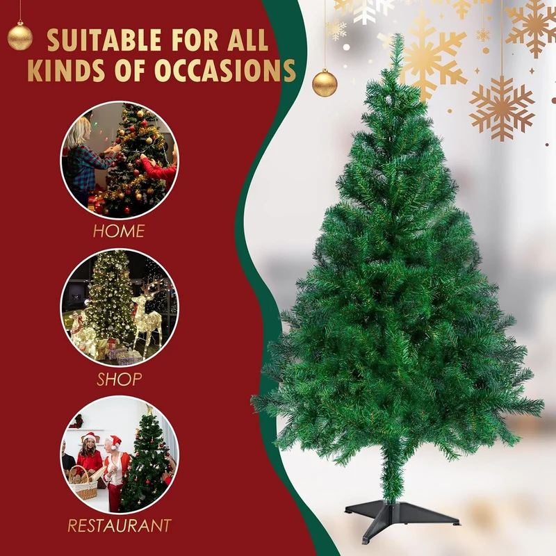 CCLIFE Künstlicher Weihnachtsbaum Nordmanntanne, 150cm, 380 Astspitzen, Tannenbaum Klein, Spritzguss