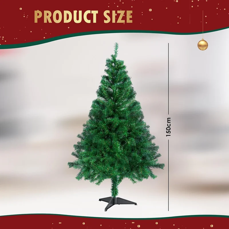 CCLIFE Künstlicher Weihnachtsbaum Nordmanntanne, 150cm, 380 Astspitzen, Tannenbaum Klein, Spritzguss