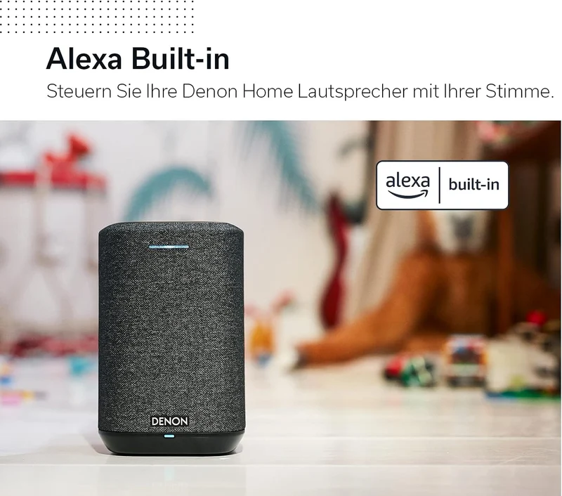 Denon Home 150 Multiroom-Lautsprecher, HiFi Lautsprecher mit HEOS Built-in, Alexa integriert, WLAN,
