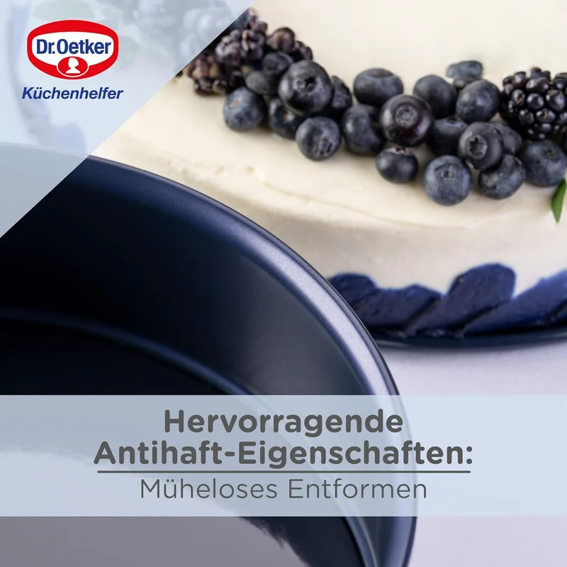 Dr. Oetker Springform Ø 26 cm Back-Liebe Emaille – Runde Backform mit Schnitt- & kratzfestem Emaille