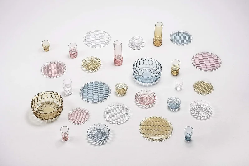 Kartell Jellies Family Tablett, Plastik, Glasklar, 40 x 36.5 x 1.5 cm Tablett Glasklar, Tablett Glas