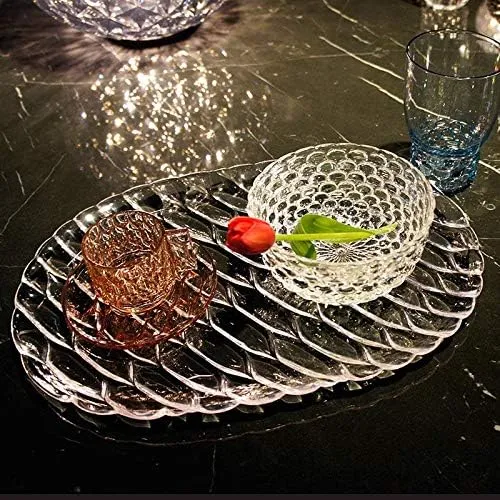 Kartell Jellies Family Tablett, Plastik, Glasklar, 40 x 36.5 x 1.5 cm Tablett Glasklar, Tablett Glas