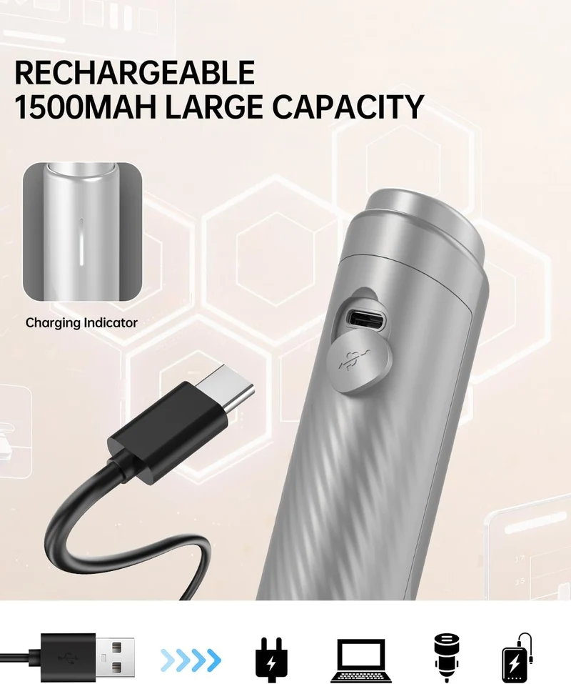 CIRCLE JOY Elektrischer Milchaufschäumer Stab mit variabler Geschwindigkeit Variabel Silber - Box &