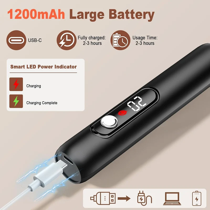 Milchaufschäumer Handheld USB-C Wiederaufladbar mit 3 Geschwindigkeitsstufe