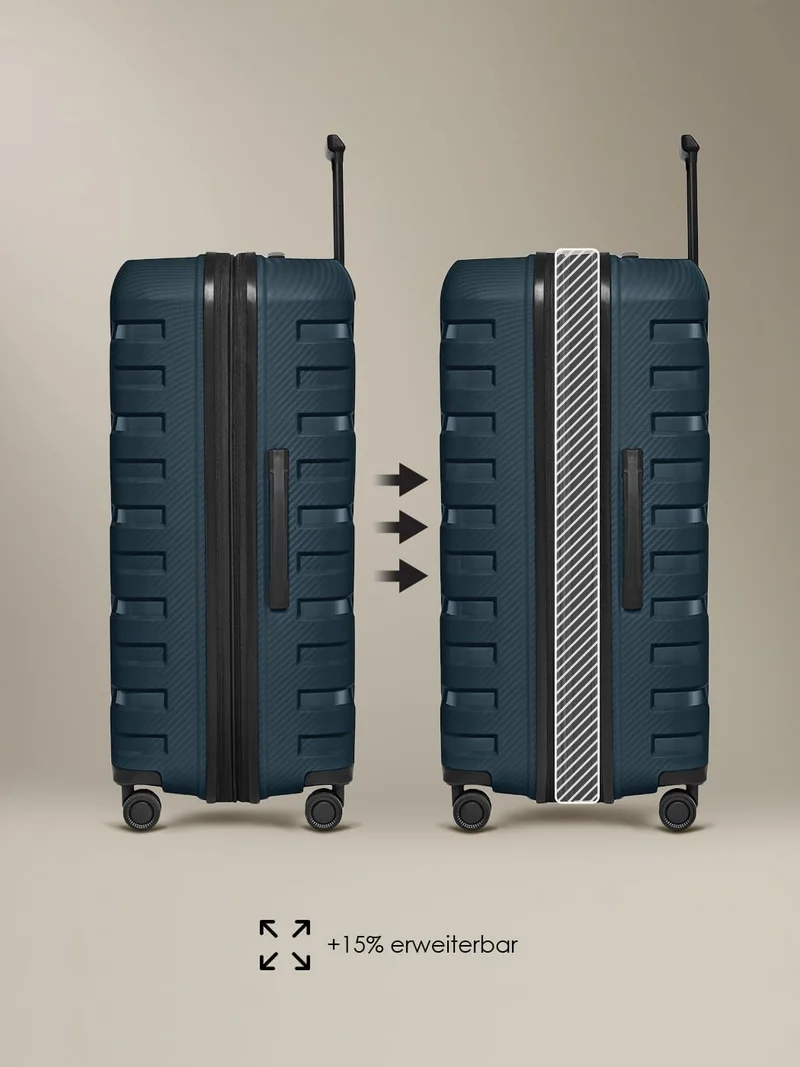 Smartbox Hartschalen Koffer-Set 3-teilig | mit Dehnfalte erweiterbar um 3 cm | aus hochwertigem, lei