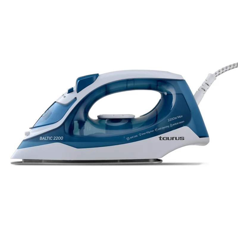 Taurus Baltic 2200 Bügeleisen, 2200 W, Silbersohle, hohe Gleitfähigkeit, Dampfstoss von 110 g/min, a