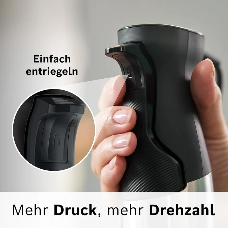 Bosch Stabmixer ErgoMaster Serie 6, Zerkleinerer, einhändig bedienbar, 4 Edelstahl-Klingen verschlei