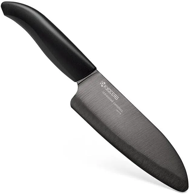 KYOCERA FK-140BK-BK Gen Black Serie Santoku Messer aus Keramik, Kunststoffgriff, 14 cm, schwarz, Sch