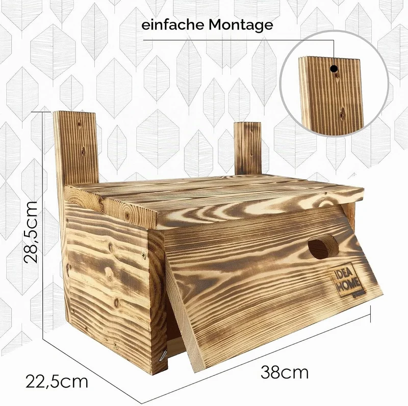 IDEA HOME APUS Nistkasten für Mauersegler, Vögel, aus Massivem-Holz - Verschraubt, Mauersegler