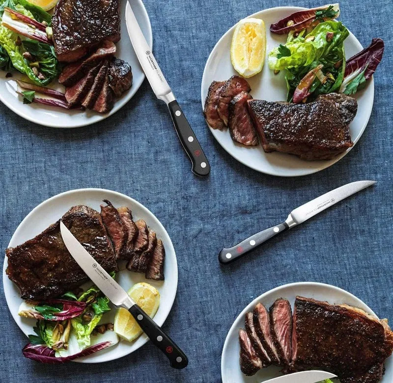 WÜSTHOF Classic Steakmessersatz mit 6 Messern, Schwarz,silber