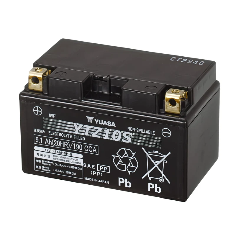 Yuasa YTZ10S Hochleistung Wartungsfreie Batterie, 12V, 150mm x 87mm x, YTZ10S Batterie für Motorrad,