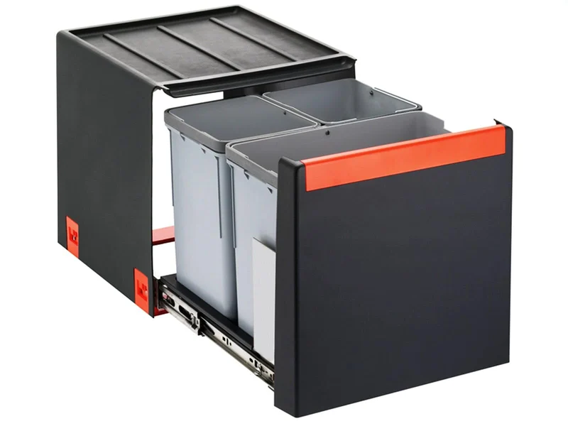 Franke Cube 40 Handauszug 3-fach Mülltrennung / Abfallsammler 1x 14 Liter + 2x 7 Liter