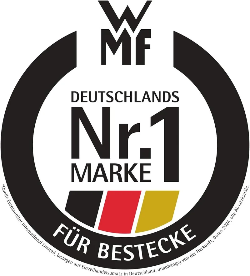 WMF Philadelphia Besteck Set 6 Personen, 30 teilig, Monobloc-Messer, Cromargan Edelstahl poliert, gl