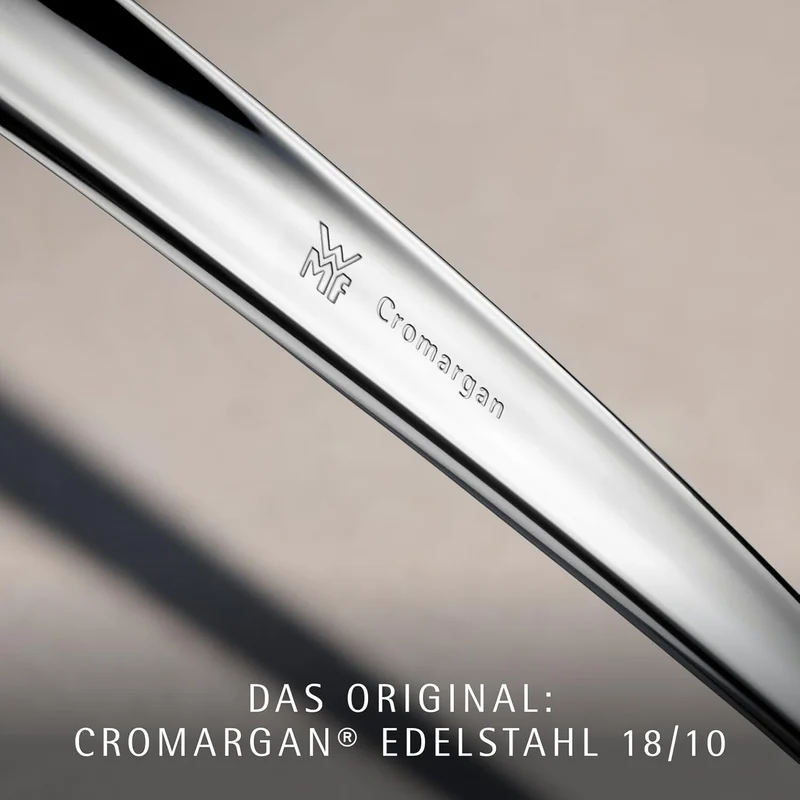 WMF Philadelphia Besteck Set 6 Personen, 30 teilig, Monobloc-Messer, Cromargan Edelstahl poliert, gl