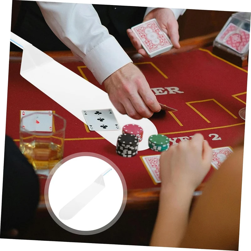 Toyvian Rote Kunststoff Spielkarten Schaufel für Poker und Kartenspiele 46.00X10.00X6.50CM Rot, 46.0